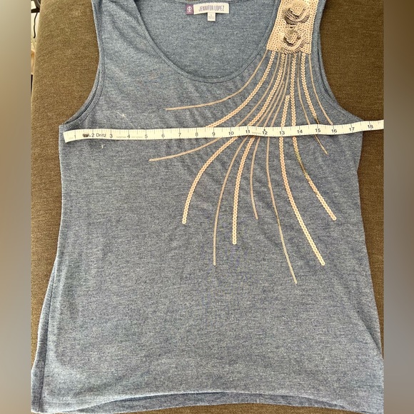 JLO JENNIFER LOPEZ GOLD SEQUINS TANK SZ LARGE EUC 90s VINTAGE TRENDY A343 - Picture 5 of 9
